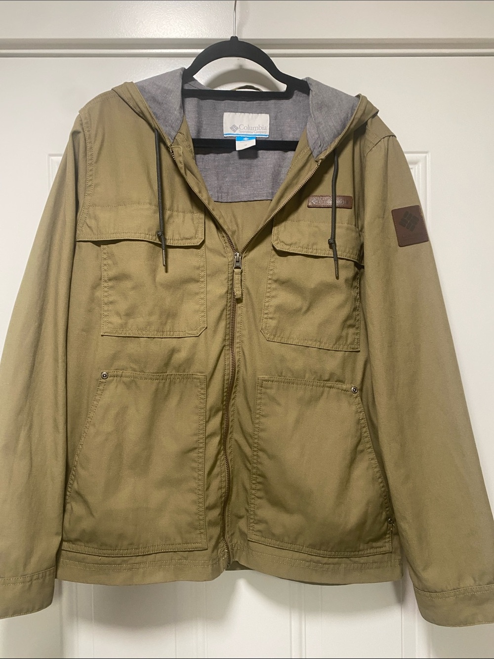 Columbia Men's Hooded Four Pocket Military Field Jacket Olive Green Size Medium - Picture 13 of 16